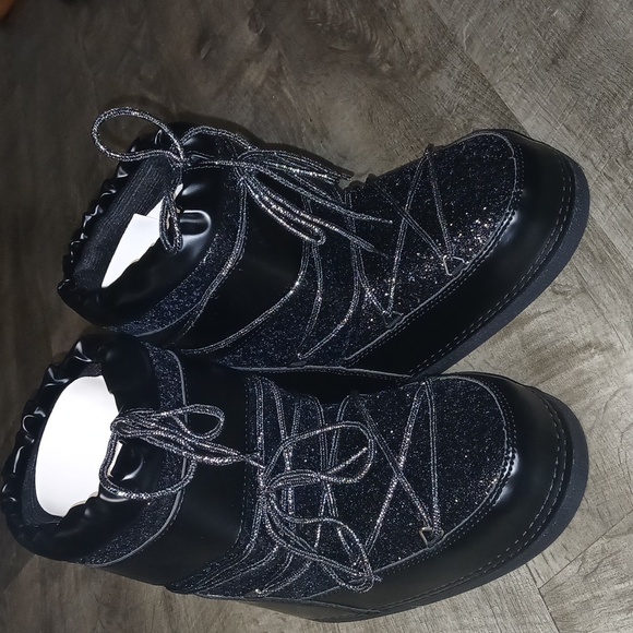 NWT 🌙 black midnight glitter moon boots size 8 - Picture 5 of 17